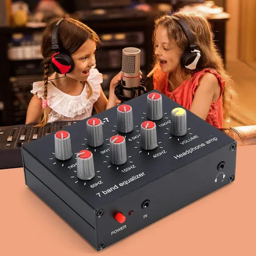 Vista 2 de EQ-7 Amplificador de auriculares de audio para automóvil Ecualizador de ecualizador de 7 bandas Ecualizador de audio de 2 canales Ecualizador