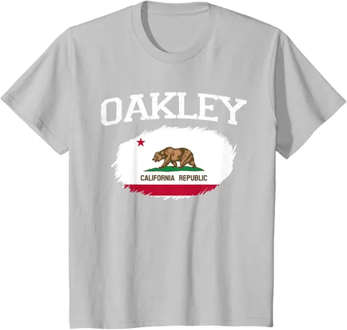 Vista 67 de OAKLEY CA CALIFORNIA Flag Vintage USA Sports Hombre Mujer Camiseta, Negro