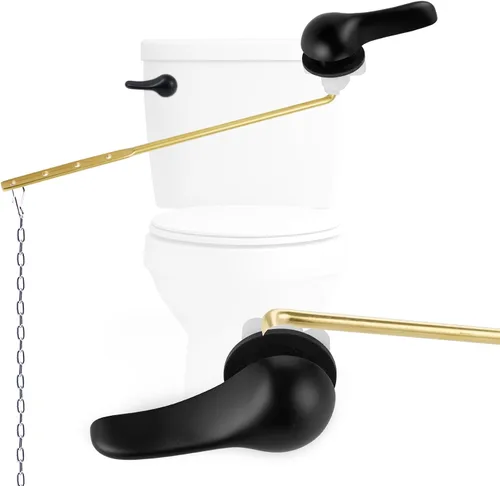 Vista 9 de Hygie Rinse Kit de repuesto de mango de inodoro de metal, ajuste frontal universal, palanca de inodoro compatible con estándar americano/Glacier