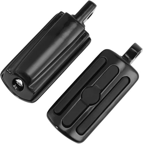Vista 7 de TCMT 10 mm Estribos para motocicletas Compatibles con Harley Street Glide Road King Montura macho (Estribos estilo A, negro)