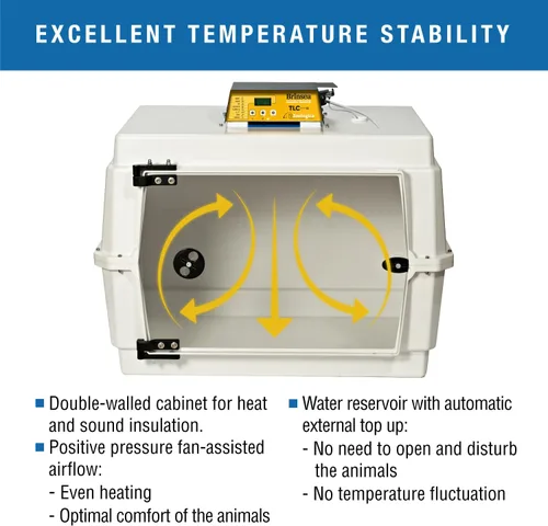 Vista 7 de Brinsea TLC-50 Zoologica II - Incubadora grande de cría de aves y recuperación de mascotas con control de humedad para animales enfermos, ideal