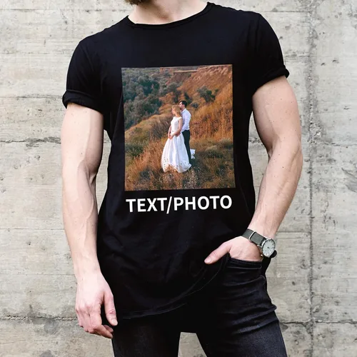 Vista 4 de Camisetas personalizadas, diseñan las tuyas para hombres, añade fotologotipotexto, camiseta personalizada con imágenes impresas en la parte