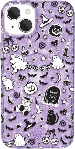 Vista 54 de VELVET CAVIAR Funda compatible con MagSafe para iPhone 15, probada en caídas de 10 pies, estampado de leopardo y amatista morada