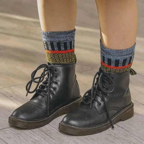 Vista 5 de Formery 5 pares de calcetines de lana para mujer, cálidos para invierno, gruesos, acogedores, calcetines de cachemira vintage para mujeres y niñas