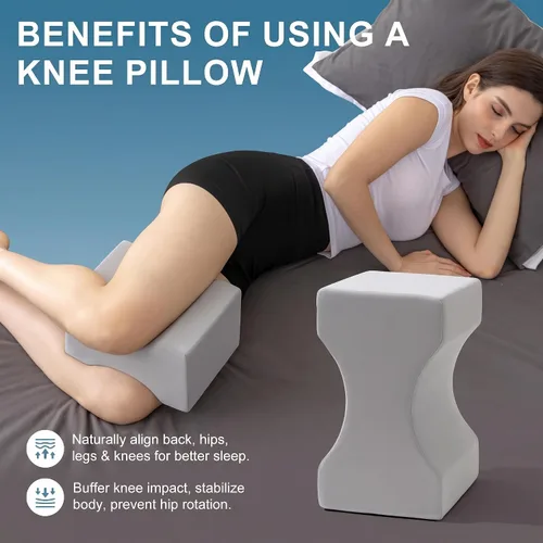 Vista 7 de UJPFEO Almohada de rodilla para personas que duermen de lado, almohada refrescante de espuma viscoelástica para dormir entre las rodillas, almohada