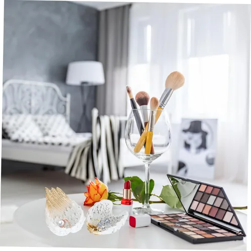 Vista 2 de Holibanna 4pcs jewelry display tray bracelet display stand vanity decor table top decor resin trinket tray jewelry tray jewelry dish Resin Crafts