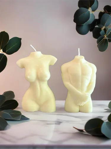 Vista 7 de Women&Man Body Shaped Candles 2 pcs, Torso Candle, Naked Body Candles, Man Body Candle, Woman Body Candle, Handmade Soy Wax Candle