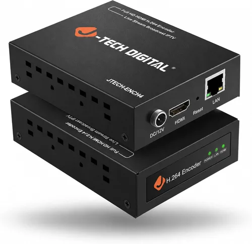 Vista 11 de J-Tech Digital Codificador de vídeo HDMI H.264 H.265 IPTV codificador de vídeo en red 4K 30Hz con NDI, audio incrustado, PoE, admite protocolos UDP