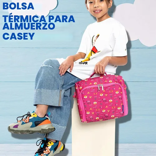 Vista 2 de J World New York Casey - Lonchera pequeña para adultos. Lonchera aislada de tamaño mediano para niños, color negro, 9.5 x 10 x 3.5 pulgadas