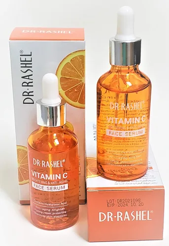 Vista 4 de Dr Rashel Suero facial con vitamina C Ácido hialurónico, reafirmante y antienvejecimiento (paquete de 2) + 1 par de mascarillas de cristal