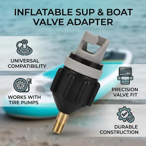 Vista 8 de Adaptador de bomba de barco inflable, convertidor de válvula de aire de compresor con accesorio de válvula de aire convencional estándar para bote