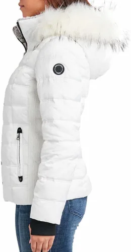 Vista 3 de Nautica Chaqueta acolchada de peso medio con capucha y ribete de piel sintética para mujer