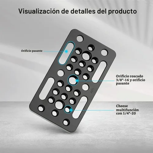 Vista 2 de SMALLRIG Placa de conmutación para cámara Easy Plate para bloques de riel, colas de milano y varillas cortas - Versión más larga - 1598