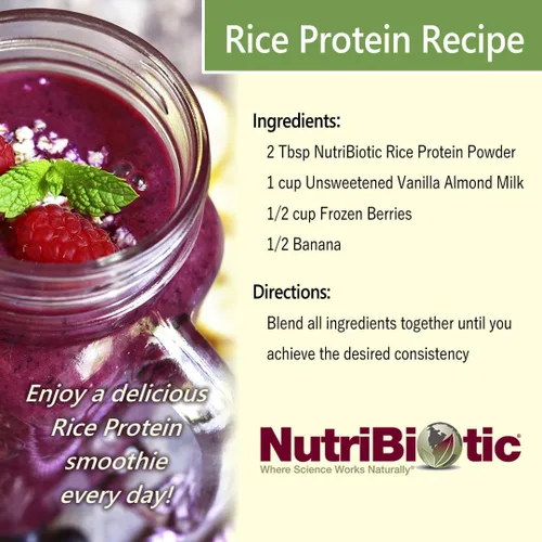 Vista 5 de NutriBiotic Chocolate con proteína de arroz orgánico certificado, 22.9 onzas, proteína vegana baja en carbohidratos en polvo, crudo, certificado