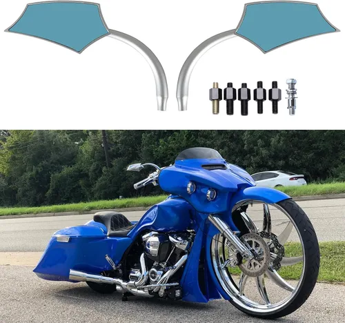 Vista 8 de Espejos Universales para Motocicleta, Espejo de Doble Toma con Rosca M8 M10 Compatible con Sportster 883, Bicicleta de Calle, Moto de Cross, Crucero