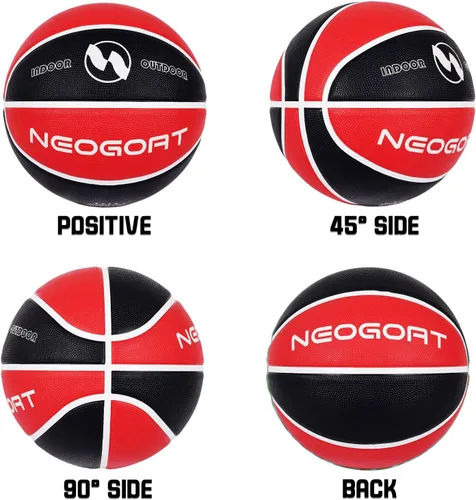 Vista 6 de Pelota de baloncesto para niños y jóvenes tamaño 4/5 25.5/27.5", Pelota de baloncesto de goma gruesa y duradera de alto rebote NEOGOAT tamaño 4/5
