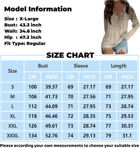 Vista 5 de Blusas de manga larga para mujer, blusas estampadas, blusas de moda para descansar, blusas casuales tipo túnica de ajuste holgado con cuello en V