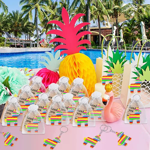 Vista 6 de CiciBear Paquete de 24 llaveros de burro de México, decoración de fiesta para invitados, fiesta temática de burro de México, baby shower, fiesta