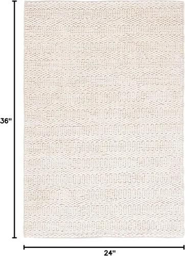 Vista 2 de SAFAVIEH Natural Fiber Collection - Alfombra decorativa de 2 x 3 pies, color lejía, yute hecho a mano, diseño trenzado tejido, ideal para entrada