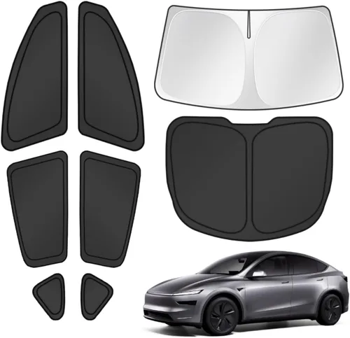 Vista 154 de Canvcle Parasol para parabrisas para Tesla modelo Y/3 2017-2025 2026 (compatible con modelos 2025 Y Juniper/2024 Modelo 3 Highland), parasol grueso