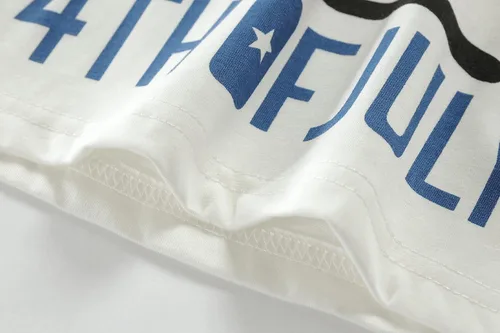 Vista 5 de DDSOL Camisetas patrióticas de algodón para niños y niñas del 4 de julio, para el Día de la Independencia