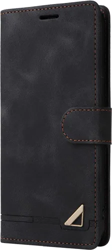 Vista 5 de Compatible con Redmi A1 4G / A2 4G Flip Kickstand (piel sintética), cierre magnético, ranura para tarjetas, estilo cartera, funda protectora