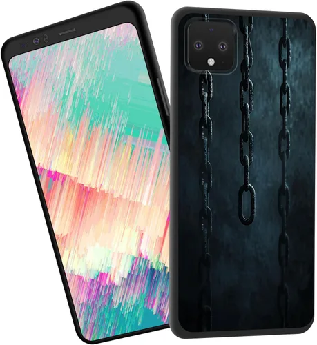 Vista 104 de Funda delgada para Google Pixel 4 XL, funda delgada de silicona de TPU suave a prueba de golpes para Google Pixel 4 XL, cruz negra