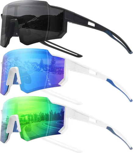 Vista 32 de STORYCOAST Lentes de sol deportivos polarizados para hombres y mujeres, para conducir, pesca, ciclismo, bicicleta de montaña, protección UV400