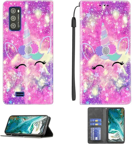 Vista 412 de jioeuinly ATT Motivate 2 - Funda compatible con ATT Motivate 2, funda con soporte abatible y cierre magnético DJS