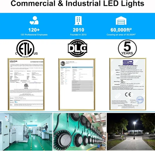 Vista 9 de ADUB Luces LED de poste de 60 W, 48 W, 36 W, potencia ajustable, DLC ETL 5000 K, luz LED superior con fotocélula IP65, luces de poste