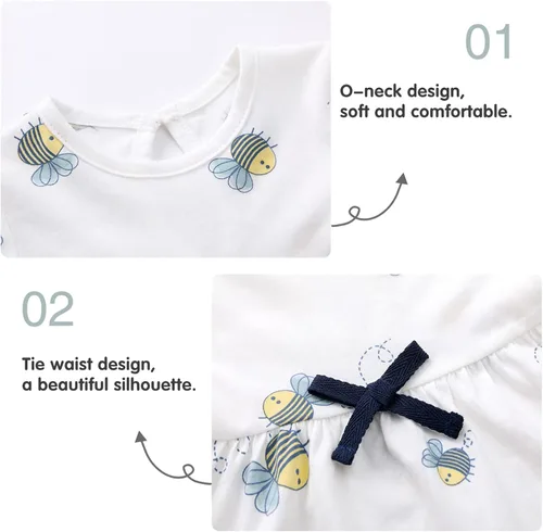 Vista 145 de pureborn Vestido de bebé niña 0-24 meses