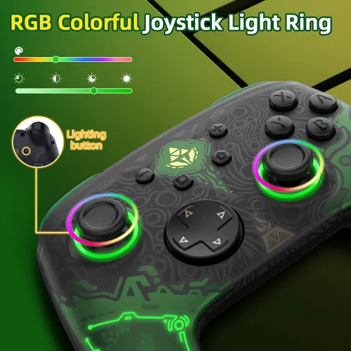 Vista 6 de IINE Switch Pro Controller, Wireless Switch Controllers for SwitchLiteOLED, Remote Gamepad Controller with NFC6-Axis GyroRumbleTurboMacro Functions