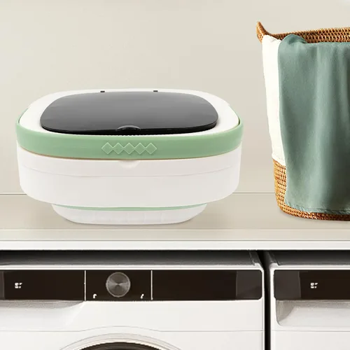 Vista 5 de Lavadora portátil, 12L mejorada con cesta giratoria, mini lavadora plegable con 3 modos de limpieza pequeña para ropa de bebé, ropa