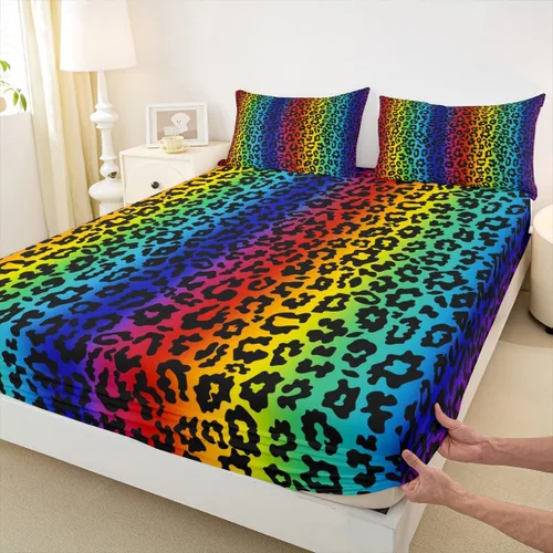 Vista 30 de Sábana bajera ajustable para niños, tamaño individual, diseño de cebra y leopardo con purpurina, decoración de habitación para niñas y mujeres, A1
