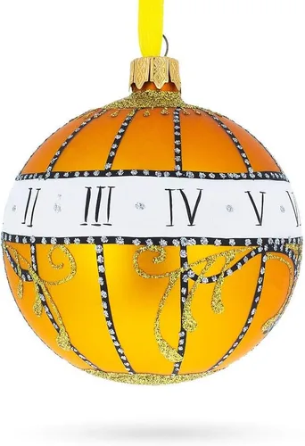 Vista 6 de 1899 Madonna Lily Clock Royal Egg Glass Ball Adorno de Navidad, 3.25 pulgadas Hand Painted in Ukraine, German Glass, Italian Paints, Hanging