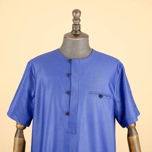 Vista 6 de Dashiki - Conjunto de ropa para hombre africano, abrigos largos, camisas estampadas y pantalones Ankara, trajes tribales
