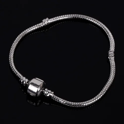 Vista 3 de RUBYCA 5 unids 8.3 "plata Color Broche Europeo serpiente cadena encanto pulsera fit Charm Beads DIY