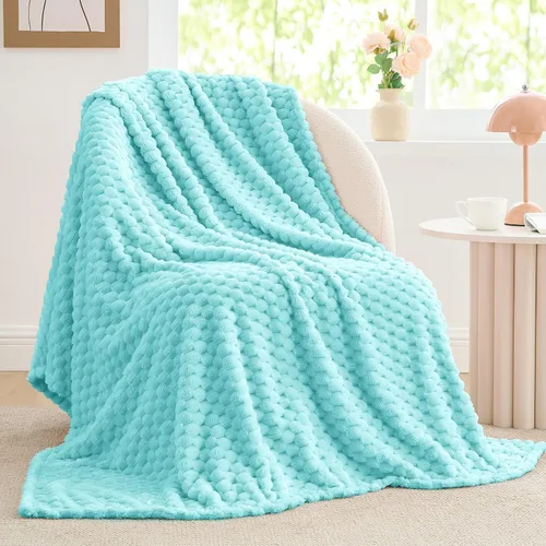 Vista 226 de BEDELITE Manta de forro polar para sofá y cama, manta decorativa de jacquard 3D de almendra, súper suave y acogedora, manta mullida cálida adecuada