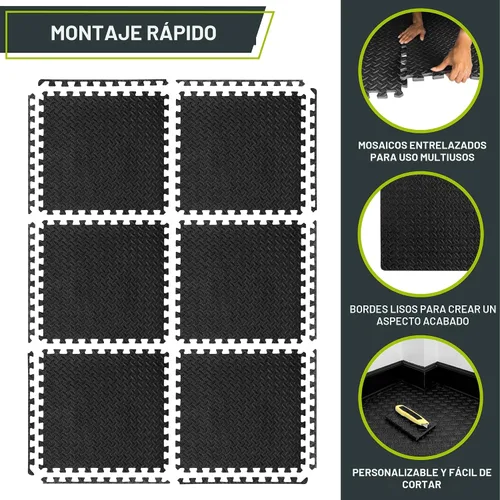 Vista 6 de ProsourceFit Alfombrilla de ejercicio con forma de rompecabezas, baldosas de espuma EVA entrelazadas, suelo protector para equipos de gimnasio