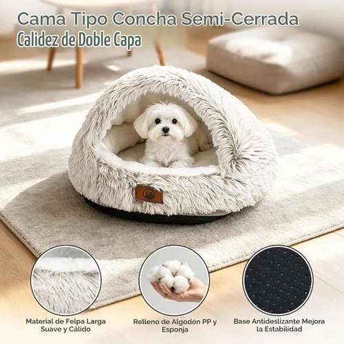 Vista 2 de YooxArmor Cama redonda para gatos, cama para perros pequeños y medianos Marrón