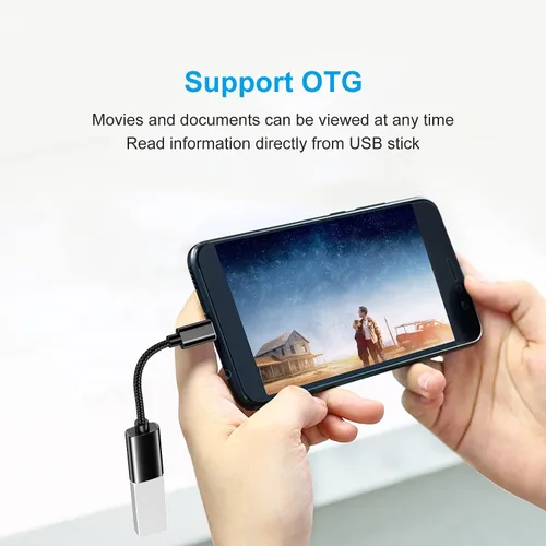 Vista 3 de Adaptador USB C a USB 3.0 [3 unidades], USB C macho a USB hembra OTG cable Thunderbolt3 a USB adaptador compatible con MacBook Pro/Air, iPhone 16