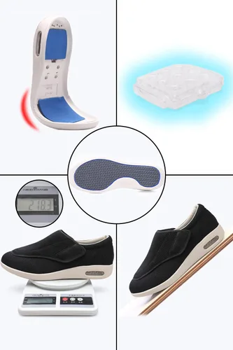 Vista 3 de Zapatos para diabéticos para mujer con velcro ajustable, zapatos anchos para caminar para personas mayores, pies hinchados, antideslizantes