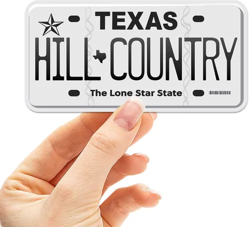 Vista 19 de Calcomanía para placa de matrícula de Texas, elige entre más de 50 ciudades de TX, calcomanía para parachoques de Texas para automóvil, calcomanías