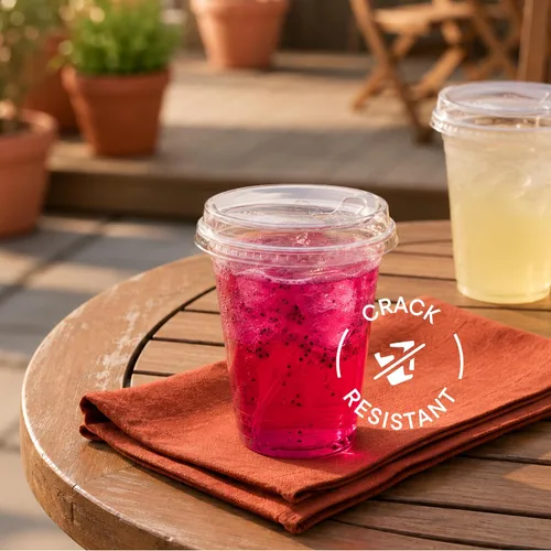 Vista 6 de Vasos de plástico transparente de 12 onzas con tapas sin popote [50 juegos], vasos de plástico desechables de 16 onzas con tapas, transparente