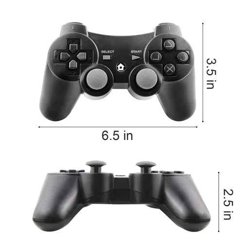 Vista 3 de Diswoe Controller for PS-3, Wireless Bluetooth Controller Gamepad Joystick, Double Vibrating Controller for Play_station 3 with Charger Cable Cord