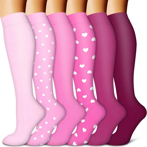 Vista 39 de Copper Compression Socks for Women & Men (6 pairs) - Best Support for Nurses, Running, Hiking, Recovery 01 Rayas Negras