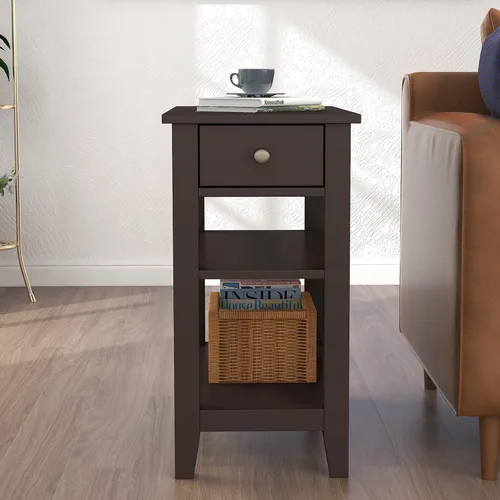 Vista 4 de ChooChoo - Mesa auxiliar para sala de estar con cajón y estante