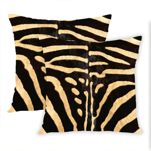 Vista 8 de Funda de cojín decorativa con cremallera oculta para el hogar, 16.0 x 16.0 in, diseño de cebra