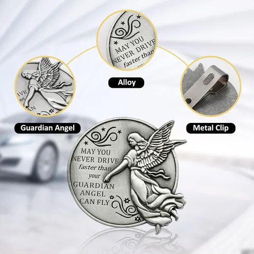 Vista 2 de Clip de visera de ángel de la guarda, accesorios de automóvil, regalos de seguridad para nuevos conductores, adolescentes, niños, padres, familiares