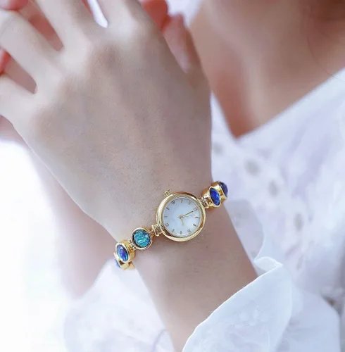 Vista 6 de ADSBIAOYE Reloj de pulsera de lujo con diamantes de cristal para mujer, resistente al agua